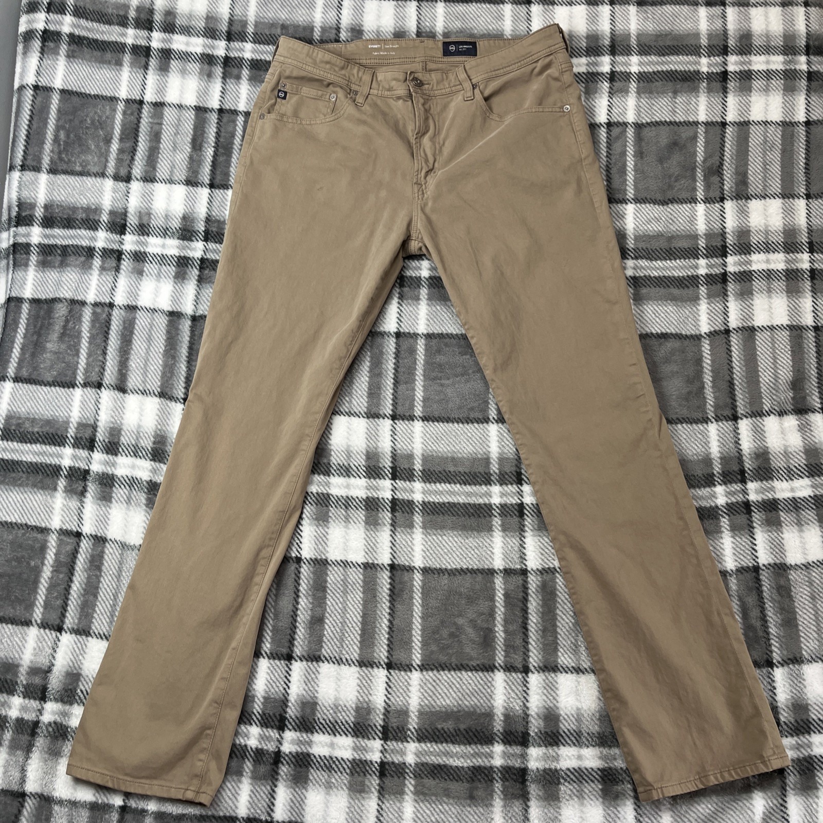 Ag Adriano Goldschmied Everett Slim Straight Tan Men's Pants 35x32
